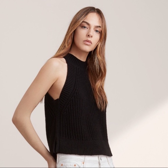 Le Fou Minette Black Sweater Tank Top